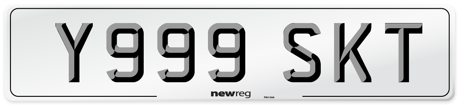 Y999 SKT Number Plate from New Reg